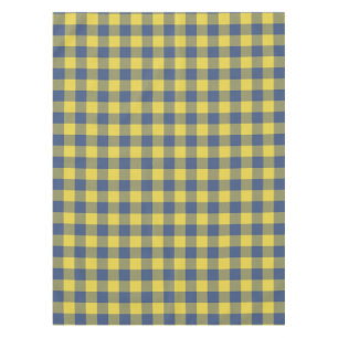 Retro Buffalo Plaid Tartan Pattern Yellow Blue  Tablecloth