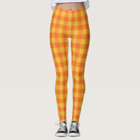 Retro Buffalo Plaid Tartan Pattern Yellow Orange  
