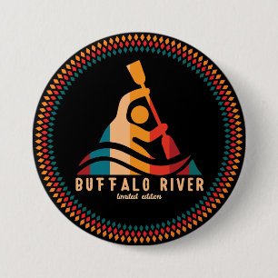 Retro Buffalo River Kayaking 7.5 Cm Round Badge