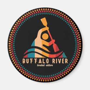 Retro Buffalo River Kayaking Magnet