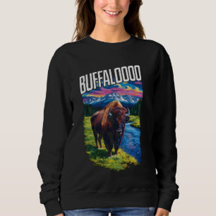 Retro Buffalo Sunset Lucky Casino Slots Buffaloooo Sweatshirt