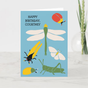 Retro Bugs Personalised Custom Birthday Card