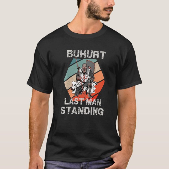 Retro Buhurt Warrior Motif Buhurd Knight Tournamen T-Shirt (Front)