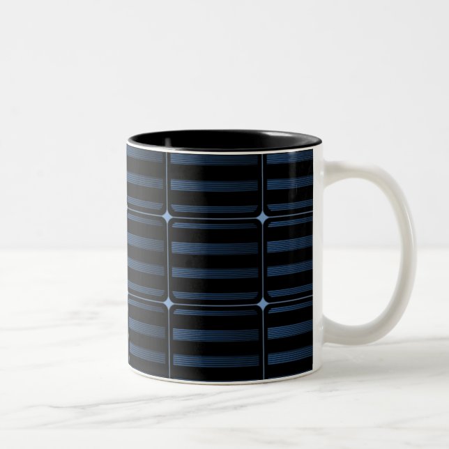 Retro Building Blocks Mug, Dark Blue Two-Tone Coffee Mug (Right)
