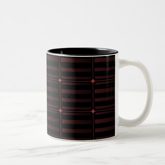 Retro Building Blocks Mug, Pink Two-Tone Coffee Mug (Right)