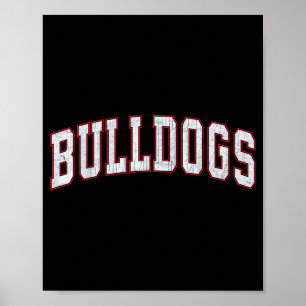 Retro Bulldogs For Men Women Boys Girls Kids  Poster