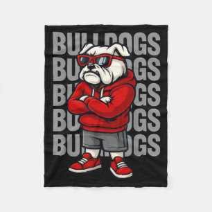 Retro Bulldogs Gift For Men Women Boys Girls Kids  Fleece Blanket