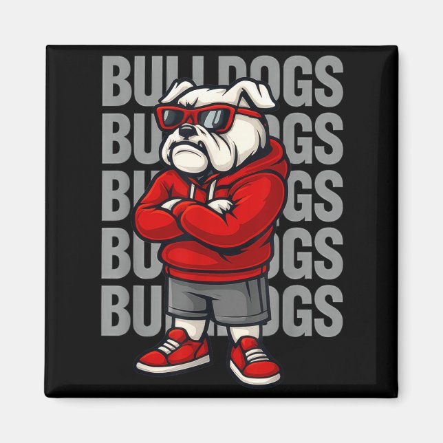 Retro Bulldogs Gift For Men Women Boys Girls Kids  Magnet (Front)