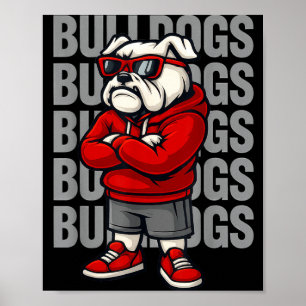 Retro Bulldogs Gift For Men Women Boys Girls Kids  Poster