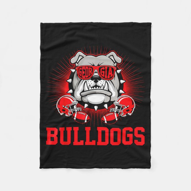 Retro Bulldogs Tees Cute Bulldogs Men Women Boy Ki Fleece Blanket (Front)