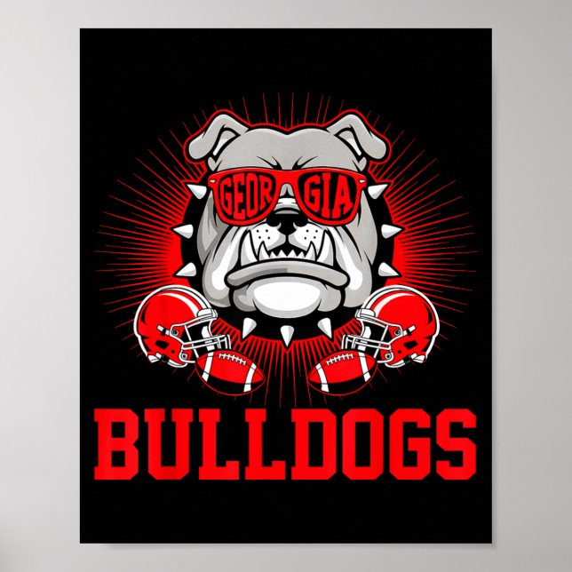 Retro Bulldogs Tees Cute Bulldogs Men Women Boy Ki Poster (Front)