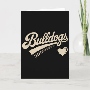 Retro Bulldogs Vintage Heart For Men Women Kids Card