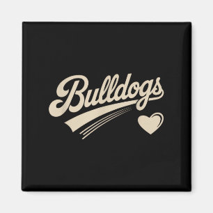 Retro Bulldogs Vintage Heart For Men Women Kids Magnet