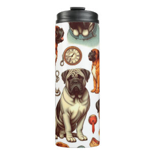 Retro Bullmastiff Seamless Thermal Tumbler
