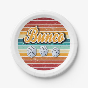 Retro Bunco Party Paper Plate