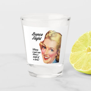 Retro Bunco Player Swell Of A Time Shot Glass
