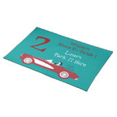 Retro Bunco Red Convertible Table Card #2 Dice Placemat (On Table)