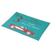 Retro Bunco Red Convertible Table Card #3 Dice Placemat (On Table)