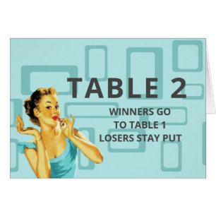 Retro Bunco Table Card For Table 2