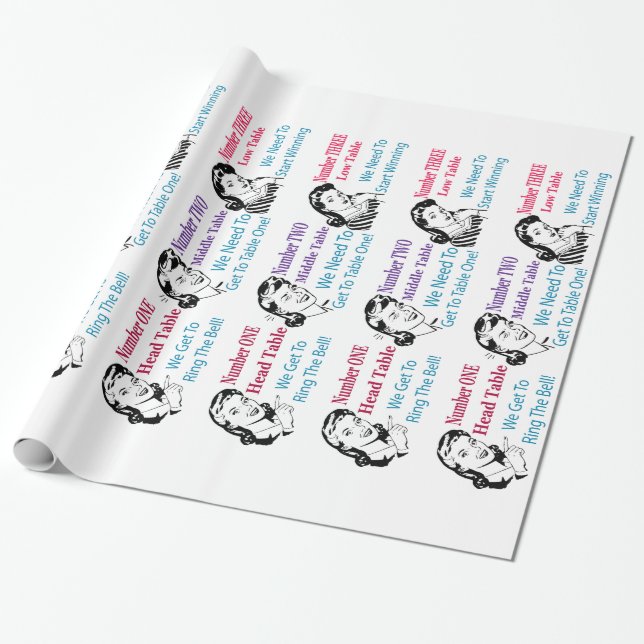 Retro Bunco Table Cards Gift Wrap (Unrolled)