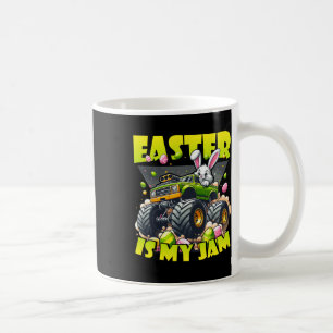 Retro Bunny Easter Is My Jam Monster Truck Off-roa Coffee Mug