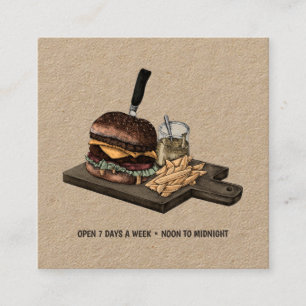 Retro Burger Kraft Business Card