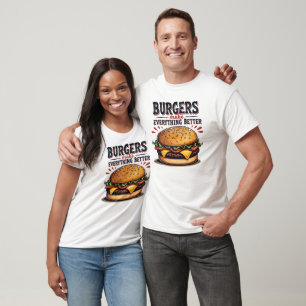 Retro Burger Lover Vintage Typography Food Art T-Shirt