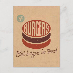 Retro Burger Postcard
