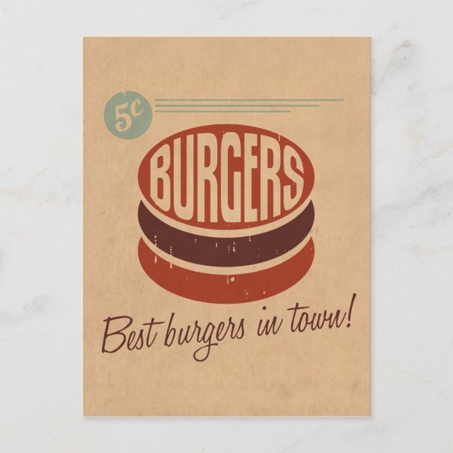 Retro Burger Postcard (Front)