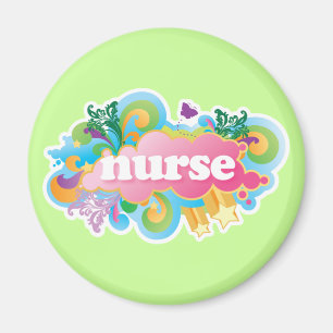 Retro Burst NURSE Gift Magnet