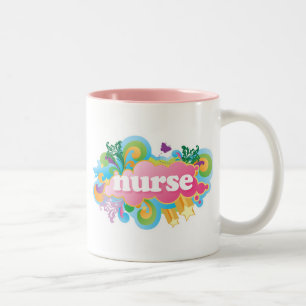 Retro Burst NURSE Gift Two-Tone Coffee Mug