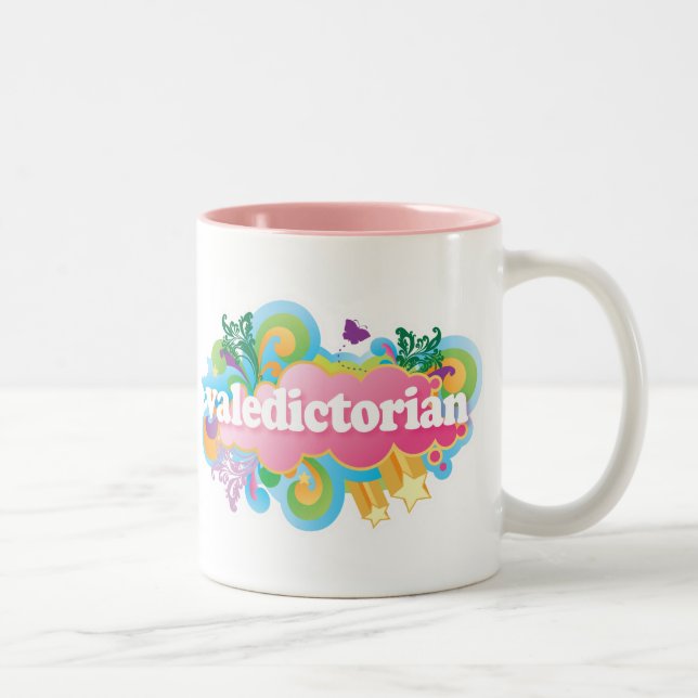 Retro Burst Valedictorian Graduation Gift Two-Tone Coffee Mug (Right)
