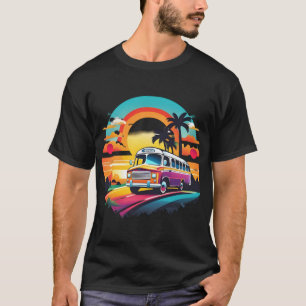 Retro Bus In Sunrise T-Shirt