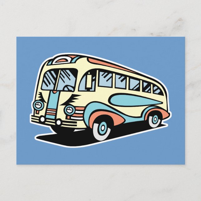 retro bus motor coach postcard (Front)