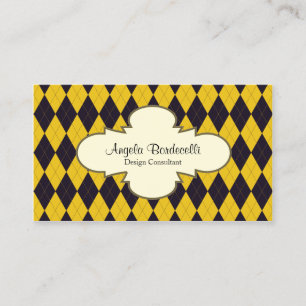 Retro Business Card Decorative Argyle Pattern