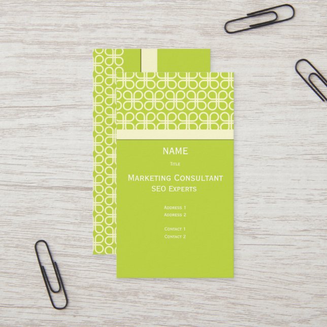 Retro Business Card for Designers/diy colour.. (Front/Back In Situ)