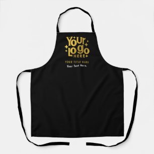 Retro Business Logo QR Code & Text Branding Apron