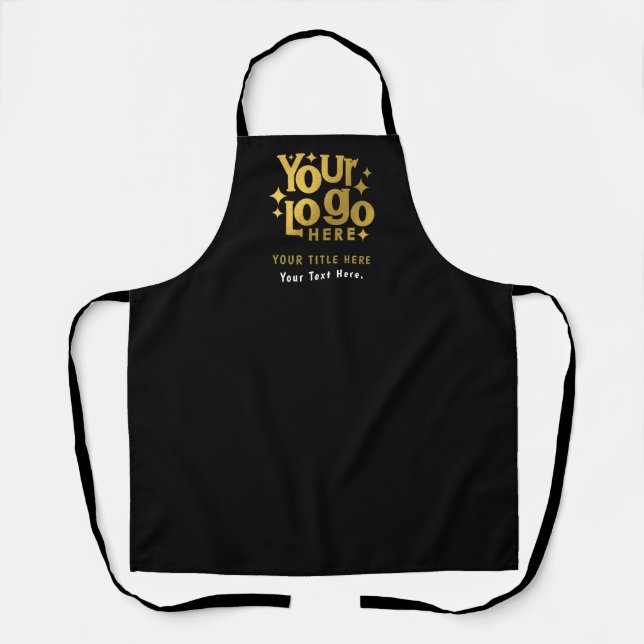 Retro Business Logo QR Code & Text Branding Apron (Front)