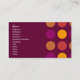 Retro Business Plum Dotted Pattern Card