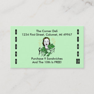 Retro Business Punch Cards Any business happy shop
