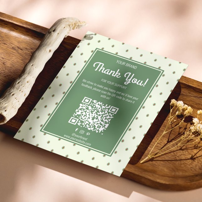 Retro Business Thank You Order Card w/ QR-code (Creator Uploaded)