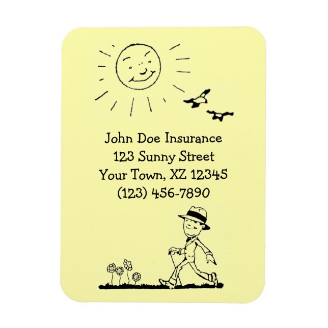 Retro Businessman on Sunny Day Magnet (Vertical)