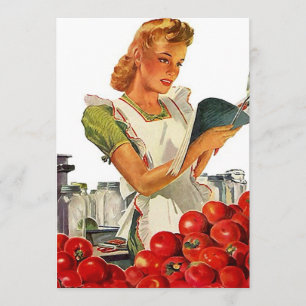 Retro Busy Kitchen Home Canning Party Blank 5x7 Invitation