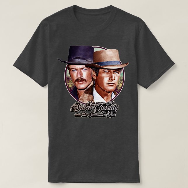 Retro Butch Cassidy and the Sundance Kid Outlaw Tr T-Shirt (Design Front)