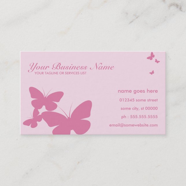 retro butterflies business card (Front)