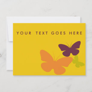 retro butterflies invitation