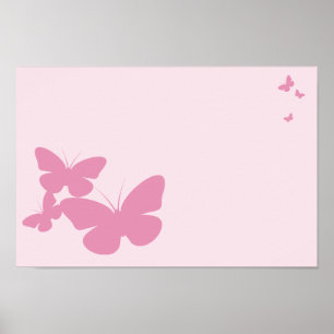 retro butterflies poster
