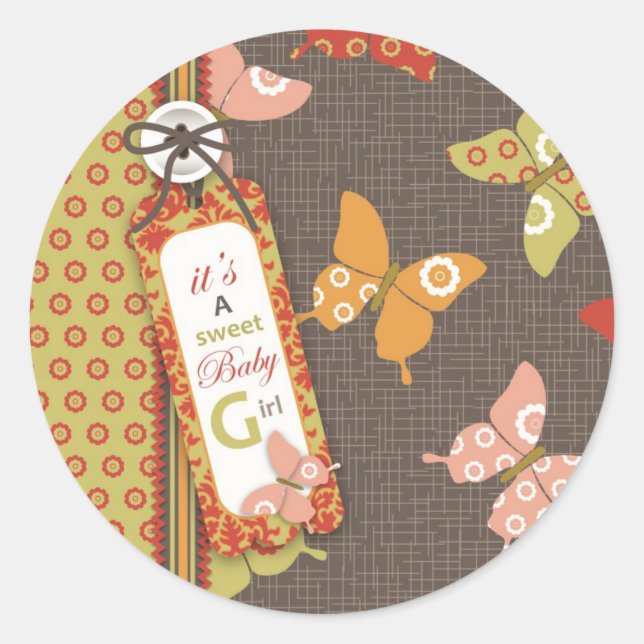 Retro Butterflies Sticker (Front)