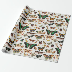 Retro butterflies wrapping paper