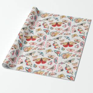 Retro butterflies wrapping paper